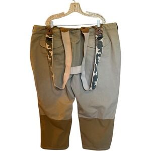 Cabela's Tan Brush Pants Removable Camo Suspenders Mens 50 x 32